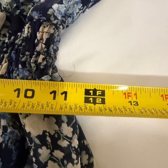 Kate and Lily Blue Floral Smocked Maxi Dress Size 6 Sleeveless Chiffon V-Neck - Picture 12 of 13